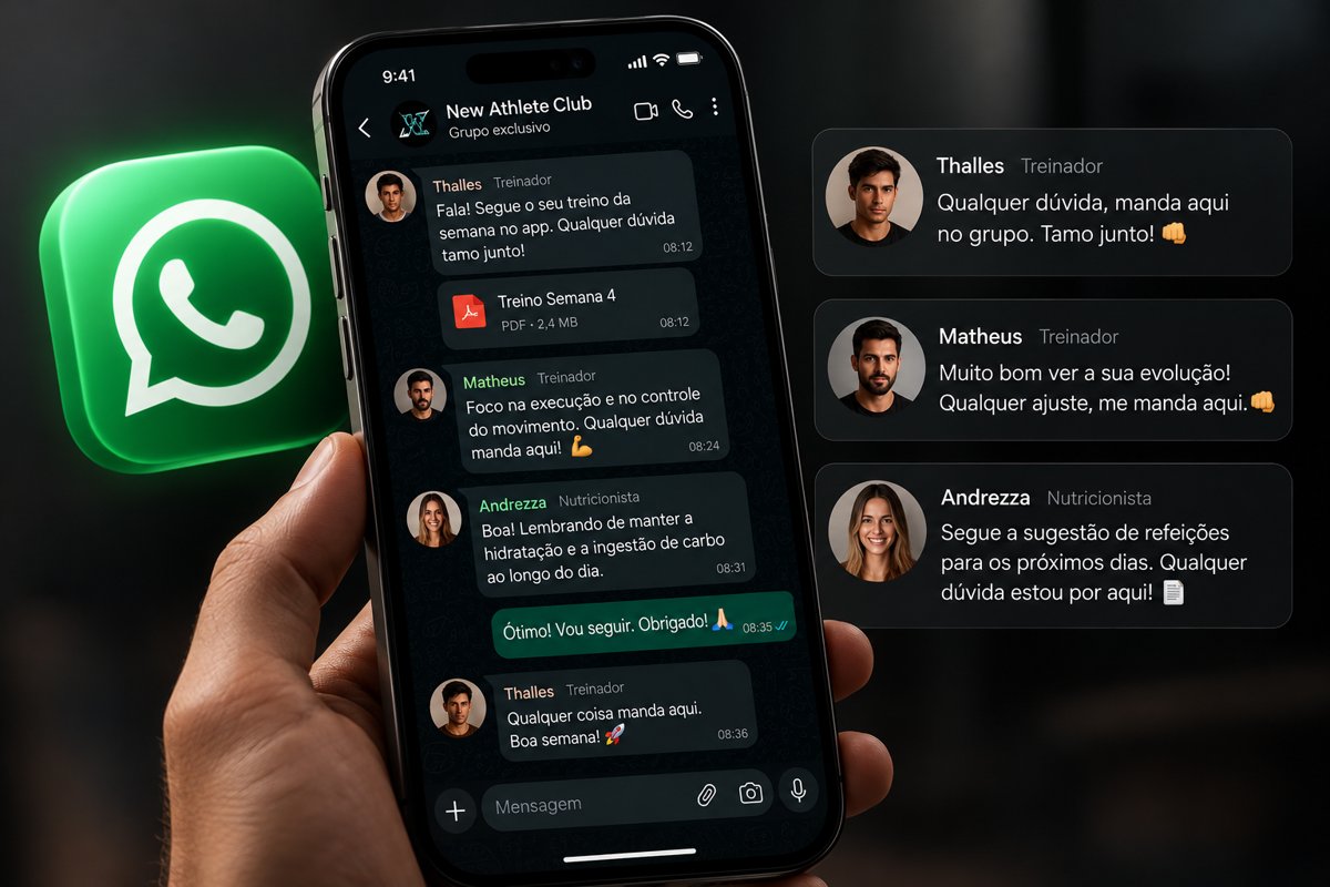 Grupo exclusivo no WhatsApp com os profissionais